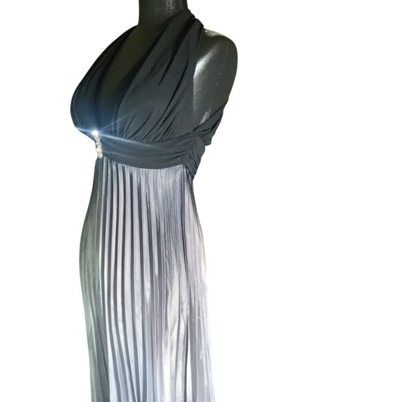 Betsy & Adam Womens Maxi Dress Size 6 Black Silver - Picture 3 of 12